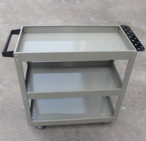 Szerszámkocsi, műhelykocsi, 3 szintes gurulós, matt szűrke