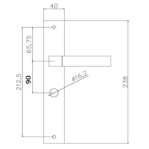 Bussare STRICTO A67 Ash-Black hosszúcímes kilincs 90 WC