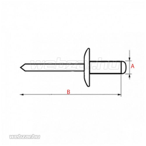 TopPop nyitott D-fejű popszegecs 3,2x10 (1000 db)