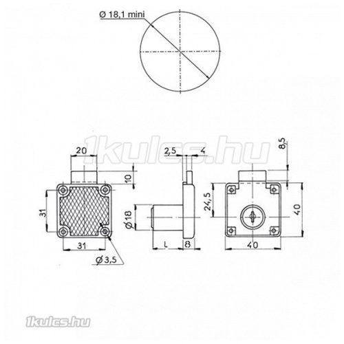 RONIS 4500-01 fiókzár (KA FH001 rozettával)