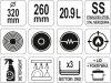 YATO YG-00005 GASTRO Fazék fedővel 20,9 liter 320 x 260 mm inox