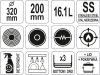 YATO YG-00025 GASTRO Lábas fedővel 16,1 liter 320 x 200 mm inox