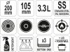 YATO YG-00040 GASTRO Lábas fedővel 3,3 liter 200 x 105 mm inox