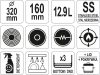 YATO YG-00043 GASTRO Lábas fedővel 12,9 liter 320 x 160 mm inox