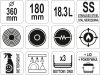 YATO YG-00044 GASTRO Lábas fedővel 18,3 liter 360 x 180 mm inox