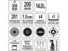 YATO YG-00047 GASTRO Fazék fedővel 14 liter 300 x 200 mm inox