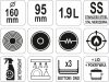 YATO YG-00060 GASTRO Nyeles lábas fedővel 1,9 liter 160 x 95 mm inox