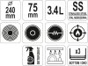 YATO YG-00081 GASTRO Serpenyő 3,4 liter 240 x 75 mm inox