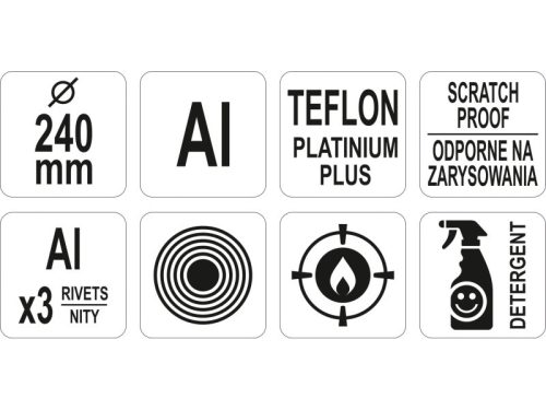 YATO YG-00131 GASTRO Serpenyő teflon bevonattal 240 mm alumínium