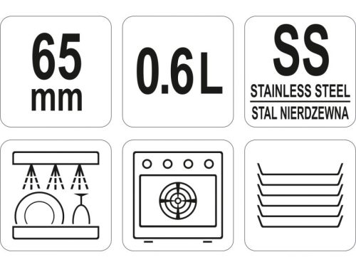 YATO YG-00295 GASTRO Inox betét 65 mm GN 1/9