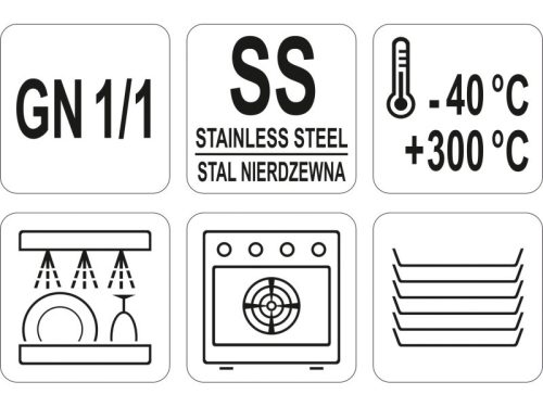 YATO YG-00370 GASTRO Inox betét fedő GN 1/1
