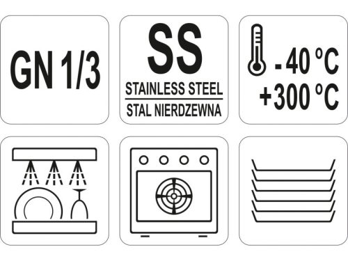 YATO YG-00372 GASTRO Inox betét fedő GN 1/3