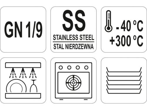 YATO YG-00375 GASTRO Inox betét fedő GN 1/9