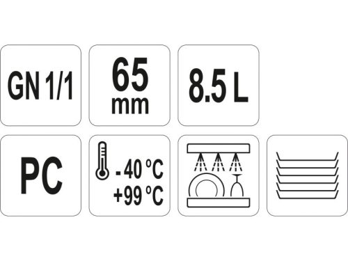 YATO YG-00390 GASTRO Műanyag betét 65 mm GN 1/1