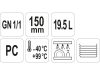 YATO YG-00392 GASTRO Műanyag betét 150 mm GN 1/1