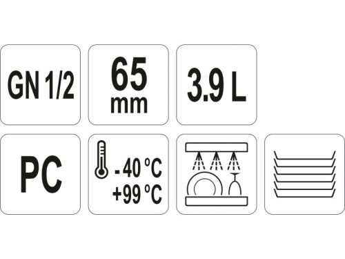 YATO YG-00400 GASTRO Műanyag betét 65 mm GN 1/2