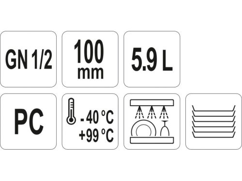 YATO YG-00401 GASTRO Műanyag betét 100 mm GN 1/2