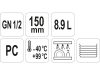 YATO YG-00402 GASTRO Műanyag betét 150 mm GN 1/2