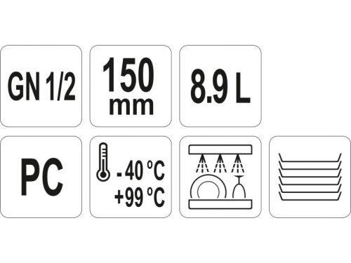 YATO YG-00402 GASTRO Műanyag betét 150 mm GN 1/2