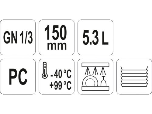 YATO YG-00412 GASTRO Műanyag betét 150 mm GN 1/3