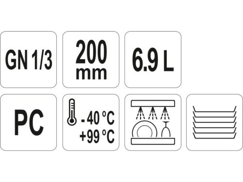 YATO YG-00413 GASTRO Műanyag betét 200 mm GN 1/3