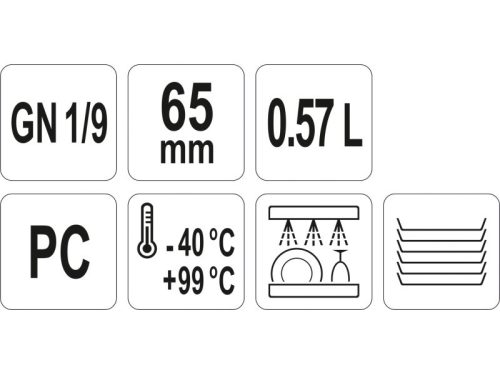 YATO YG-00430 GASTRO Műanyag betét 65 mm GN 1/9