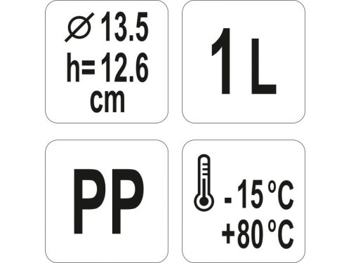 YATO YG-00510 GASTRO Műanyag vödör 1 liter