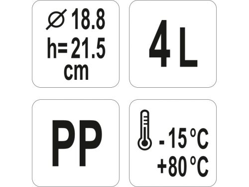YATO YG-00512 GASTRO Műanyag vödör 4 liter