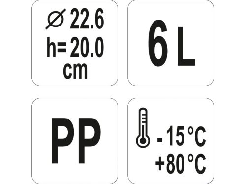 YATO YG-00513 GASTRO Műanyag vödör 6 liter