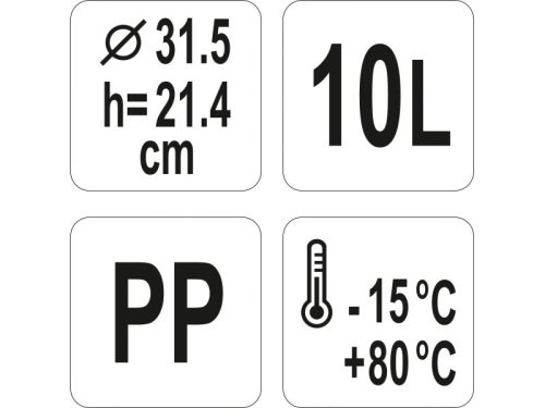 YATO YG-00515 GASTRO Műanyag vödör 10 liter