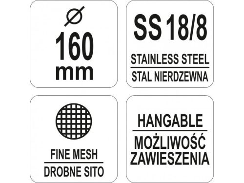 YATO YG-00606 GASTRO Szűrő 160 mm inox