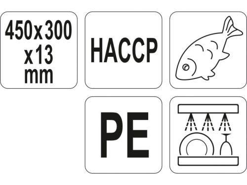 YATO YG-02173 GASTRO Vágódeszka 450 x 300 x 13 mm PE kék