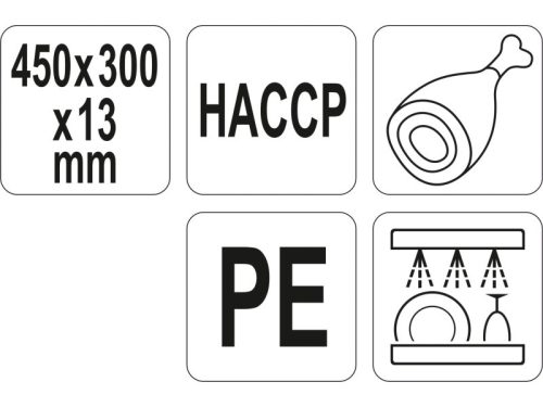 YATO YG-02175 GASTRO Vágódeszka 450 x 300 x 13 mm PE barna