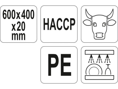 YATO YG-02180 GASTRO Vágódeszka 600 x 400 x 20 mm PE piros