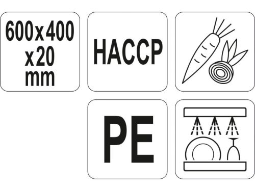 YATO YG-02181 GASTRO Vágódeszka 600 x 400 x 20 mm PE zöld