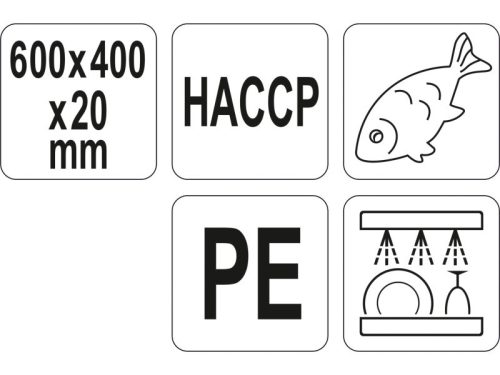 YATO YG-02183 GASTRO Vágódeszka 600 x 400 x 20 mm PE kék