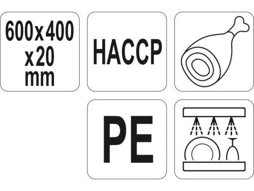 YATO YG-02185 GASTRO Vágódeszka 600 x 400 x 20 mm PE barna