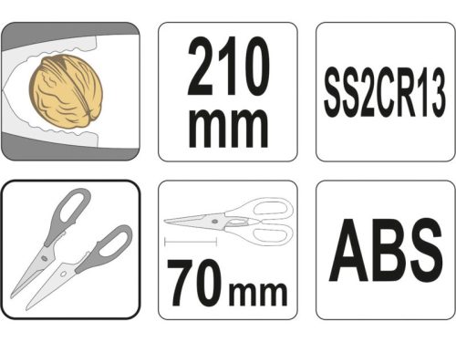 YATO YG-02366 GASTRO Konyhai olló 210 mm szétszedhető