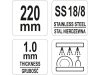 YATO YG-02732 GASTRO Inox spagetti fogó 220 mm
