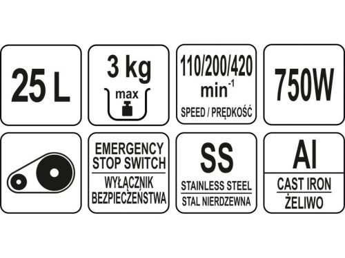 YATO YG-03026 GASTRO Tálas mixer 25 liter 750 W