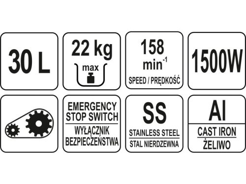 YATO YG-03062 GASTRO Dagasztógép 30 liter 1500 W