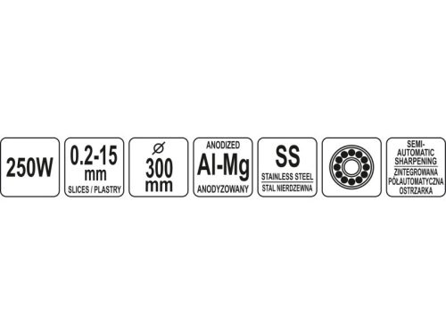 YATO YG-03130 GASTRO Hússzeletelő 250 W 300 mm alu