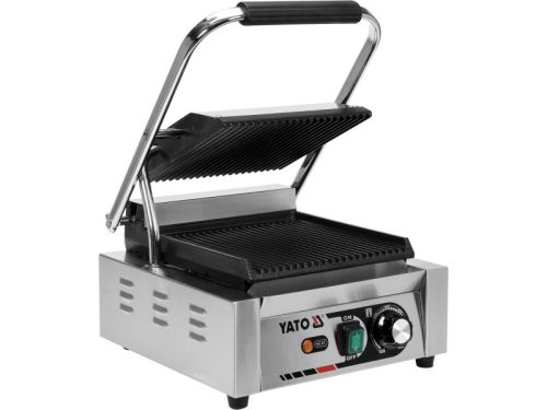 YATO YG-04555 GASTRO Kontaktgrill 320 mm 1800 W bordázott sűtőlap