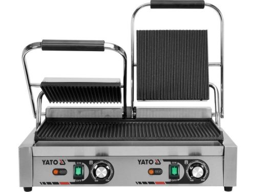 YATO YG-04560 GASTRO Dupla kontakt grill 580 mm 3600 W bordázott sütőlap