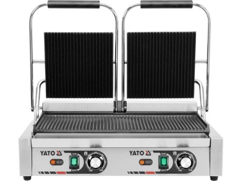 YATO YG-04560 GASTRO Dupla kontakt grill 580 mm 3600 W bordázott sütőlap