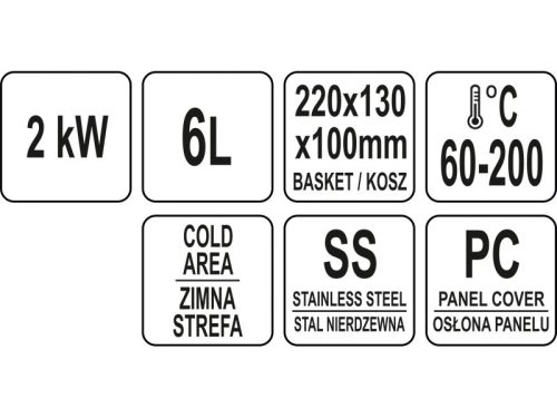 YATO YG-04608 GASTRO Asztali olajsütő 3,5 liter 2000 W