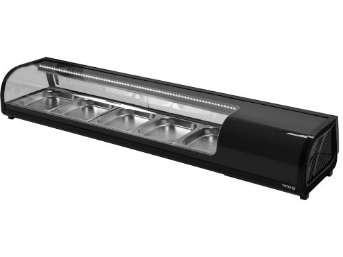 YATO YG-05005 Hűtött vitrin fekete 5x1/2GN 1800x420x295mm
