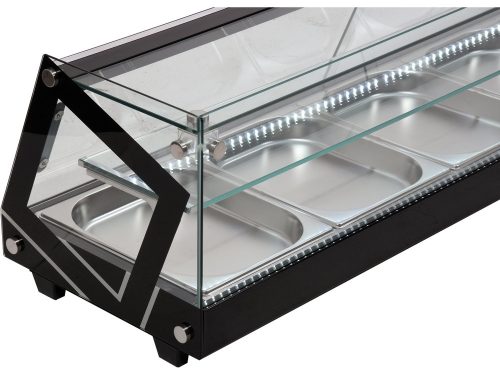 YATO YG-05007 Hűtött vitrin fekete 5x1/2 GN 1750x390x370mm