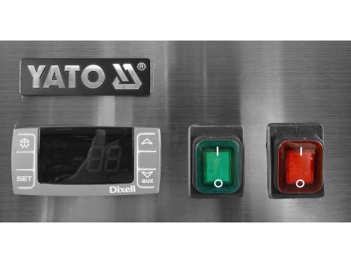 YATO YG-05257 Három üvegajtós rozsdamentes hűtőasztal 700-as széria 417L 1795x700x850mm