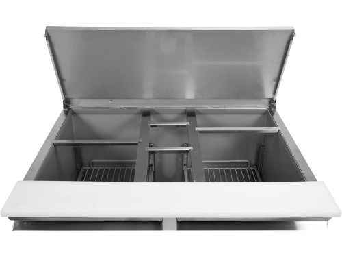 YATO YG-05262 Kétajtós rozsdamentes hűtőasztal rozsdamentes fedéllel 240L 900x700x876mm